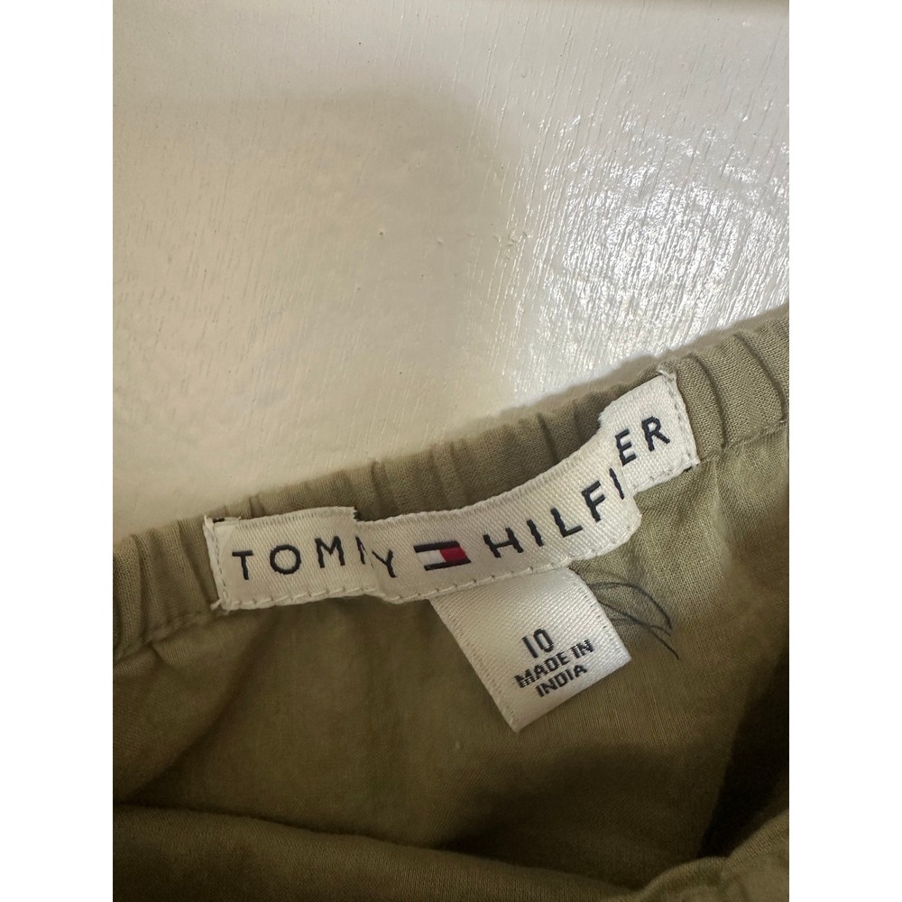 Tommy Hilfiger Womens Olive Green Tiered Cotton Eyelet Lace Prairie Skirt Sz 10 - Picture 4 of 4